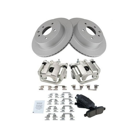 Rear Brake Pad Rotor and Caliper Set - Compatible with 2014 - 2018 Nissan Rogue 2015 2016 2017
