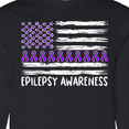 thumbnail image 4 of Inktastic Epilepsy Awareness Purple Ribbons and Flag Long Sleeve T-Shirt, 4 of 5