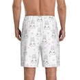 thumbnail image 3 of Kdxio Heart Rabbit Print Mens Sleep Shorts Bottoms Soft Comfy Pajama Wear Pants with Drawstring Pockets, 3 of 7