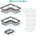 thumbnail image 3 of Flying Ideas 3Pack Corner Shower Caddy Adhesive Shower Caddy Stainless Steel Bath Organizer Rack Black, 3 of 7