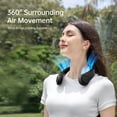 thumbnail image 2 of JISULIFE Ventilador de cuello portátil, ventilador sin aspas manos libres, 5 velocidades, ventilador personal portátil con batería de 4000 mAh, giratorio, recargable, regalo para mujeres y hombres, 2 of 5