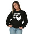 thumbnail image 4 of Guess What Chicken Funny Sarcastic Unisex Plus Fleece Graphic Sweatshirt Brisco Brands 2X, 4 of 5