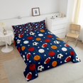 thumbnail image 4 of Erosebridal Rugby Basketball Game Bedding Sets King with Comforter,Stars Stripes Comforter Sets King Size,Sport Theme Decor,Reversible,Breathable,3-Piece, 4 of 7