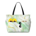 thumbnail image 1 of Fotbe Green And Gold Abstract Marble Bolsa de Viaje para Playa - Resistente al Agua, Bolsa Tote de Gran Capacidad y Ligera con 7 Bolsillos para Mujeres y Hombres, 1 of 7