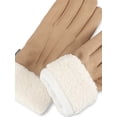 thumbnail image 3 of Isotoner Women's Ultraplush Microsuede Gloves with Sherpa Cuff, Beige, L/XL, 3 of 7
