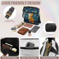 thumbnail image 6 of Tutolipy Cat Starry Night Crossbody Purse, Lightweight Ladies Single Shoulder Bag Durable Waterproof PU Leather Crossbody Purse for Daily Use Everyday, 6 of 7