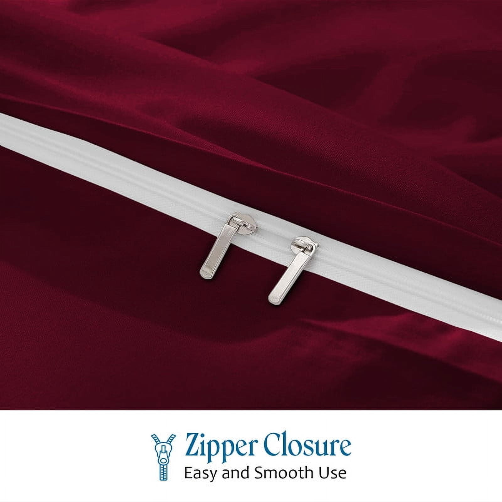 500 Thread Count 100% Egyptian Cotton 1 Piece Duvet Cover with Zipper Closure & Corner Cal King/King 1 Pc Duvet Cover Color Burgundy Solid