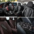 thumbnail image 4 of Binienty Dog Paw Vehicle Seat Covers Front and Backseat with Armrest Pad Headrest Covers Steering Wheel Cover Seat Belt Pads 14 Pack Automotive Interior Set, 4 of 8