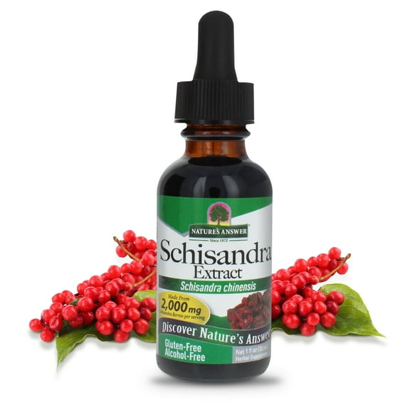 Nature's Answer Schisandra Berry, Super Concentrated Herbal Supplement, Helps Reduce Stress & Fatigue, Gluten-Free, Alcohol-Free 1oz