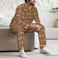 thumbnail image 7 of Fuzoiu Owl Mandala Print Men's Long-Sleeved Pajama,Lounge Button Down Nightwear,Mens Notch Collar Pajama Set -X-Large, 7 of 7