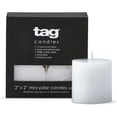 thumbnail image 1 of Tag 10052 2-Inch by 2-Inch White Unscented Pillar Candle, Set of 4, 1 of 5