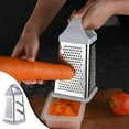 thumbnail image 6 of Gray 4-in-1 Stainless Steel Box Grater - Rotary Handheld Cheese Grater with 4 Blades for Shredding, Slicing, Grating Vegetables, Dishwasher Safe, 6 of 9