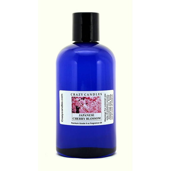 Crazy Candles 8oz Japanese Cherry Blossom Bottle 8 Fl Oz (240ml) Premium Grade Scented Fragrance Oil Made in USA