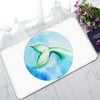 PKQWTM Watercolor Mermaid Tail Circle Home Decor Floor Mat Area Rug Doormat Size 18x30 Inches