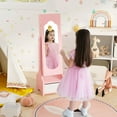 thumbnail image 4 of Costway Kids Jewelry Cabinet with Full-Length Mirror Drawer 2 Adjustable Tilt Angles Pink, 4 of 9