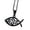 Black, variant on Women Fish Necklace Christian Ichthys Pendant Necklace Chain Necklace 50cm Stainless Steel Texture Suitable for Daily