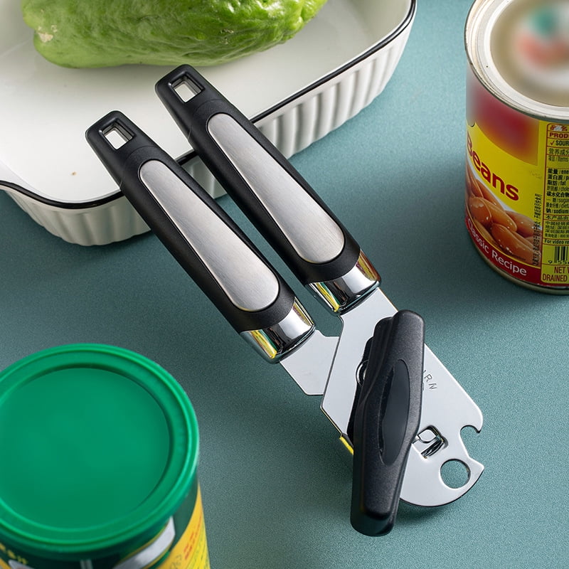 Juluva Classic Multifunction Can Opener and Bottle Opener Easy to Use, Razor Sharp Stainless Steel Cutting Wheel, Soft Ergonomic Handles