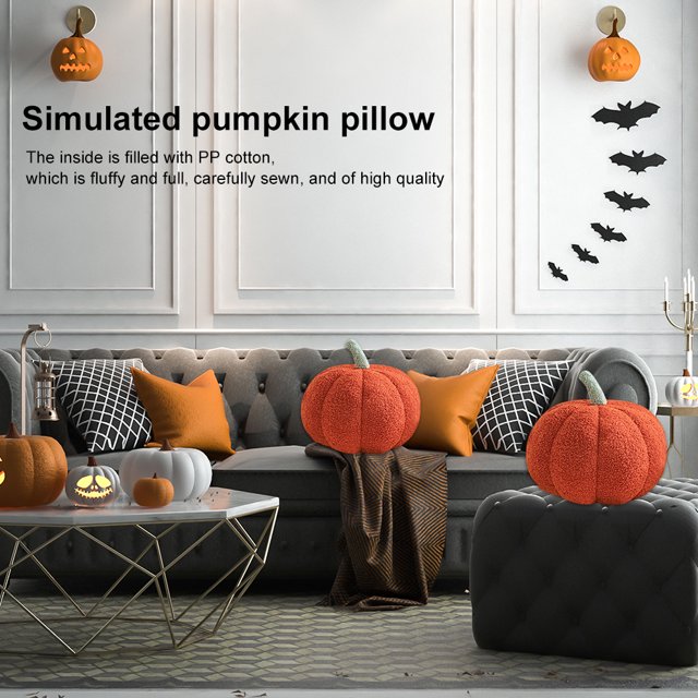Almohada de calabaza de Halloween, almohada suave de 7/11 pulgadas, relleno de cojín, regalo para niños