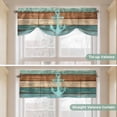 thumbnail image 6 of Blue Anchor Tie Up Window Valance Turquoise Brown Wood Grain Retro Strip Tie-up Valance for Kitchen Windows Adjustable Small Curtain Balloon Shades for Kitchen Bathroom Cafe 60x18inch, 6 of 9