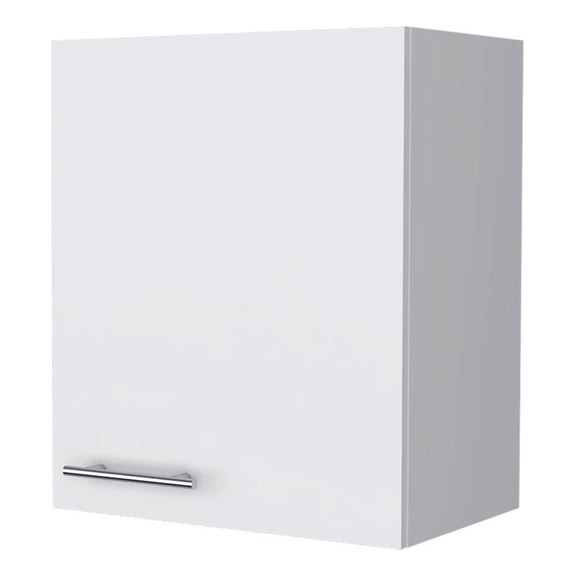 FM FURNITURE So- Hi Wall Cabinet with One Door White Engineered Wood