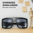 thumbnail image 3 of FEISEDY Trendy Baddie Oversized Sunglasses Square Hiphop Flat Top Large Shades for Women Men B2780, 3 of 14