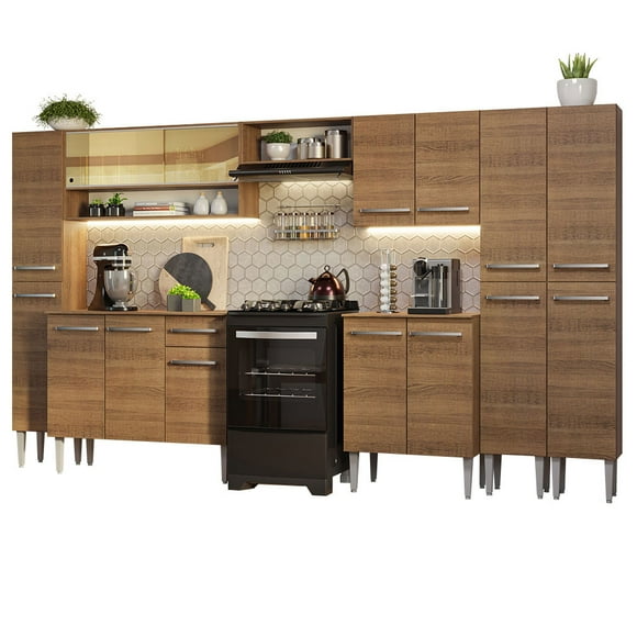 Cocina Integral Completa 325cm Emilly Madesa 05 - Marrón