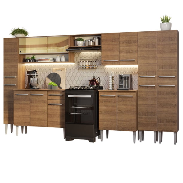 Cocina Integral Completa 325cm Emilly Madesa 05 - Marrón