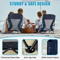 thumbnail image 5 of Honeilife Low Folding Beach Chairs for Adults, Portable Lightweight Chair with Cup Holder Mesh Back Lawn Chair with Carry Bag for Outdoor Camping Concert Travel, Navy Blue, 5 of 7