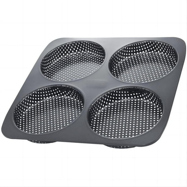 Molde para pan de hamburguesa, molde para hamburguesa de acero al carbono antiadherente de 5 pulgadas