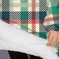 thumbnail image 3 of Oversized Wearable Blanket Hoodie,Multi Color Checkerboard Checkered Pattern Sherpa Blanket Hoodie with Super Pockets,Super Warm Fuzzy Pullover for Women & Men, 3 of 6