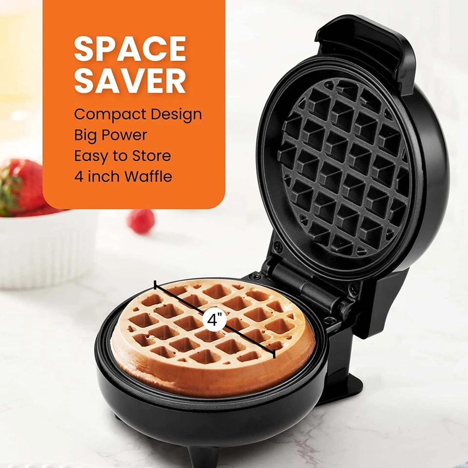 KNACK - Elite Gourmet Mini Waffle Maker, Black 1.18 X 4.33 X 5.51 Inches