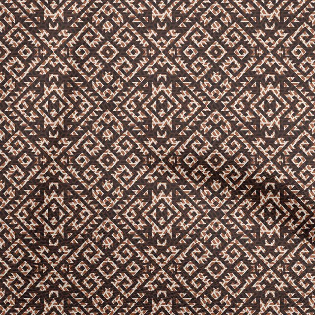 oneOone Cotton Silk Brown Fabric African Aztech Sewing Craft Projects Fabric Prints By Yard 42 Inch Wide