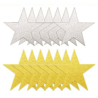 30pcs Shimmery Silver Cardstock Cutout Five-Pointed Star Shape Paper Stars  For Party Decoration, Home Or Classroom
