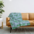 Pattern Loster Green Lobster Pattern on Light Blue Fleece Blanket, 280 GSM Polyester ...