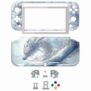 eXtremeRate DIY Replacement Shell for Nintendo Switch Lite, Crystal Dragon NSL Handheld Controller Housing w/ Screen Protector, Custom Case Cover for Nintendo Switch Lite - Without Console