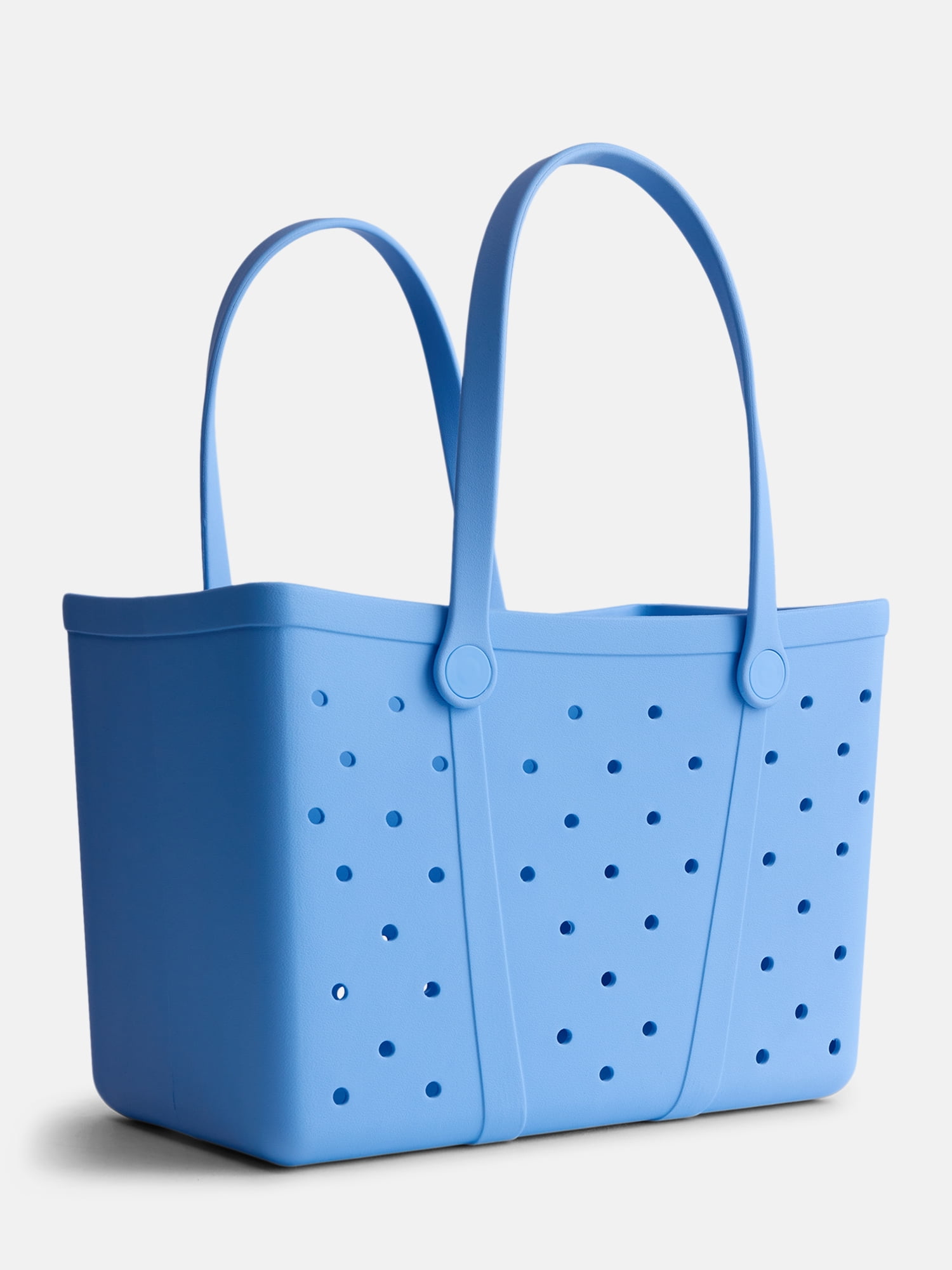 Time and Tru Women's Waterproof EVA Beach Tote Bag, Light Blue