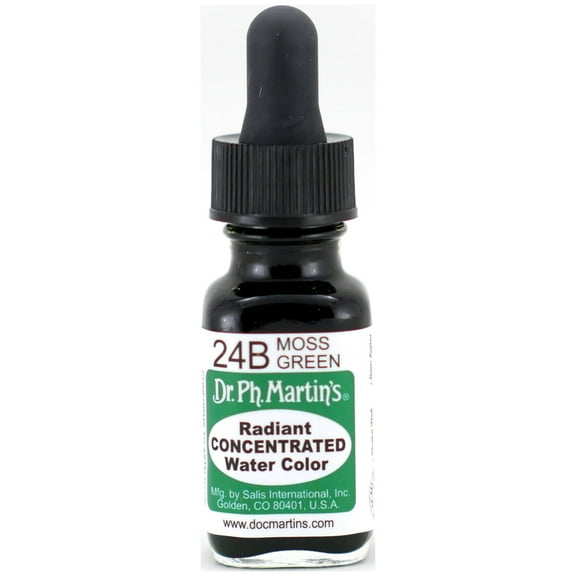 Dr. Ph. Martin's Radiant Concentrated Water Color, 0.5 oz, Moss Green (24B)