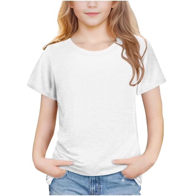 QTOCIO Toddler Shirts, Toddler Clothes, Boys Girls Solid Color Breathable Tshirt Short Sleeve Unisex Tshirts 3-14 Years