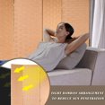 thumbnail image 4 of Room Divider Wood Screen 4 Panel Mesh Woven Design Room Divider Folding Portable Partition Screen Wood for Home Office, Natural, 4 of 7