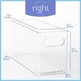 thumbnail image 5 of primebox Plastic Food Storage 4 Pack Clear Container Bin with Handles for Organizing Kitchen, Pantry, Refrigerator, Freezer, Pantry, Cabinet, Closet, Bathroom. 10”x4”x5”, 5 of 7