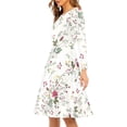 thumbnail image 2 of Suhoaziia Whith Homecoming Maxi Dresses Leaf Floral Print Skirt with Design Long Sleeves Breathable Lightweight Casual Outdoor Ruffle Jumpskirt M, 2 of 7