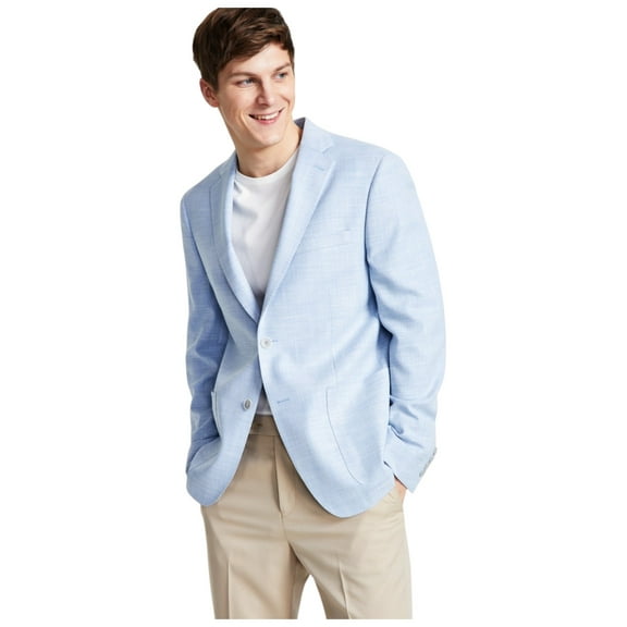 Calvin Klein Men's Solid Slim-Fit Soft Sport Coat Light Blue 40L B4HP $295