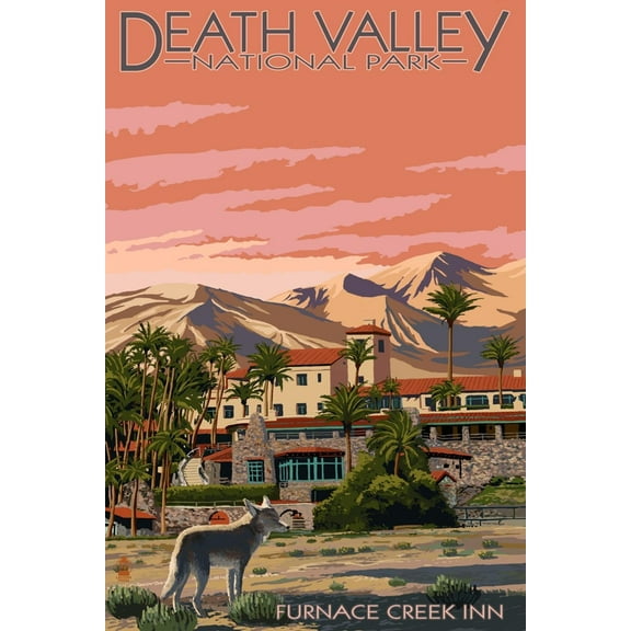 Art.com Furnace Creek Inn - Death Valley National Park Art Print by Lantern Press, 12" x 18"