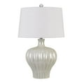 thumbnail image 1 of Benjara BM233351 33 x 17 x 17 in. Urn Shaped Ceramic Base Table Lamp with Ribbed Pattern, White, 1 of 5