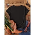 thumbnail image 2 of Heart Print Crew Neck T-Shirt, Casual Short Sleeve Top For Spring & Summer, Women's Clothing, 2 of 5