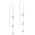 thumbnail image 2 of AeraVida Sparkling Graduated Tiers Cubic Zirconia Sterling Silver Slide-Through Dangle Earrings, 2 of 6