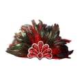 thumbnail image 4 of Tocado de plumas artificiales para hombres y mujeres, accesorio fotográfico para adultos y escenario. Rojo, 4 of 9