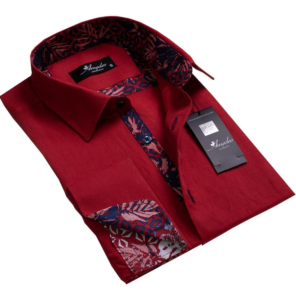 Amedeo Exclusive Burgundy Floral Mens 