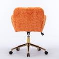 thumbnail image 2 of Office Desk Chair, Modern Swivel  Chairs with Metal Base, Task Chair with  Back Seat & Arm for Home, Bedrooms, Office, Study, Student, Adults, Make-up, Dressing Room, Orange, 2 of 9