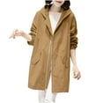 thumbnail image 1 of Abrigo y chaquetas casuales con capucha de manga larga para mujer, nueva moda informal, abrigo largo y fino, abrigo informal de temperamento, abrigo de poliéster para mujer, 1 of 3